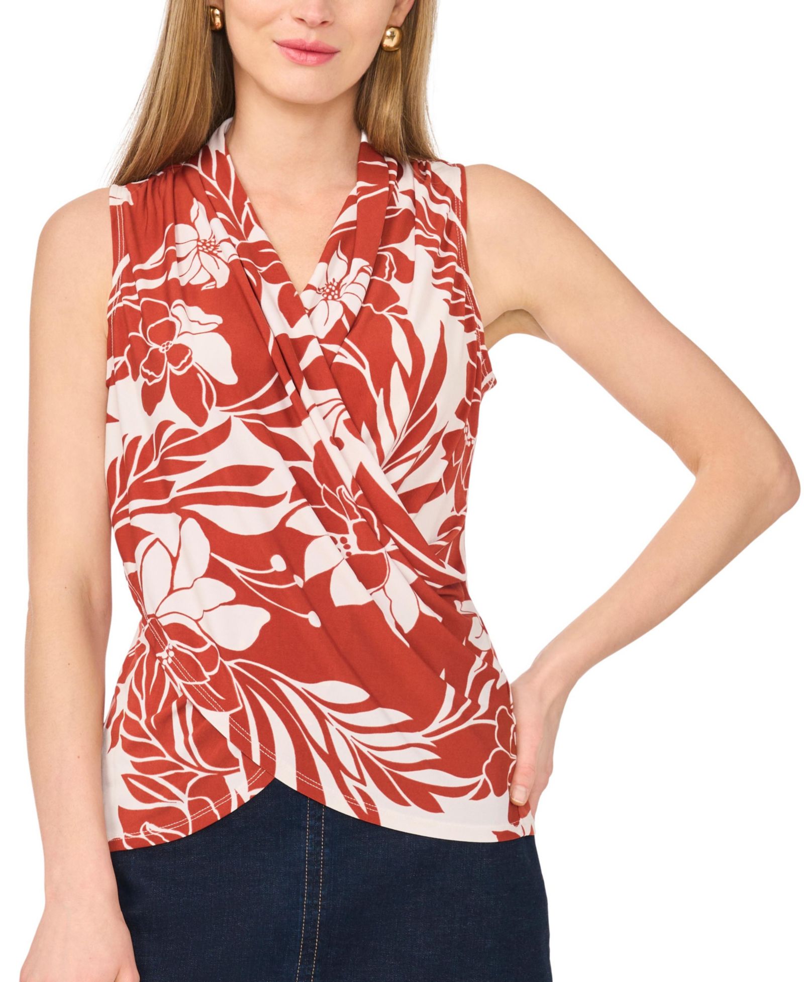 Танк-топ Vince Camuto Women's Printed Front Cross Over Wrap