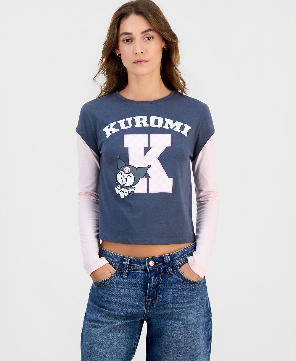 Топ Grayson Threads, The Label Juniors' Kuromi Long-Sleeve Layered-Look