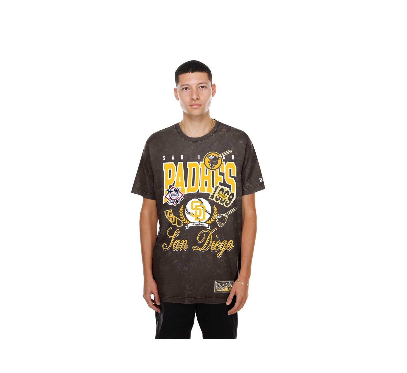 Мужская футболка New Era Brown San Diego Padres Mineral Wash