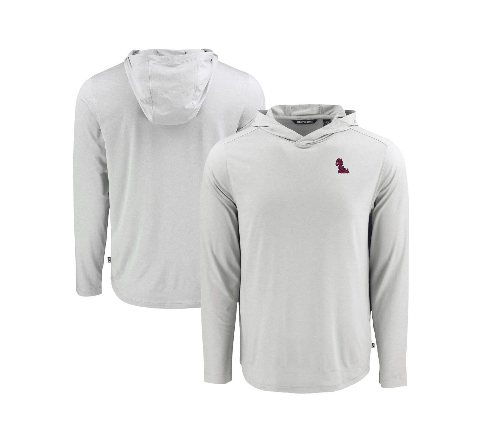 Мужское худи Cutter & Buck Gray Ole Miss Rebels Coastline Epic Comfort Eco с длинным рукавом