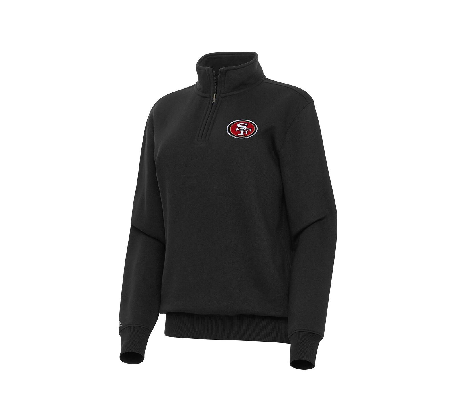 Antigua свитшот San Francisco 49ers Victory Quarter-Zip, женский, черный