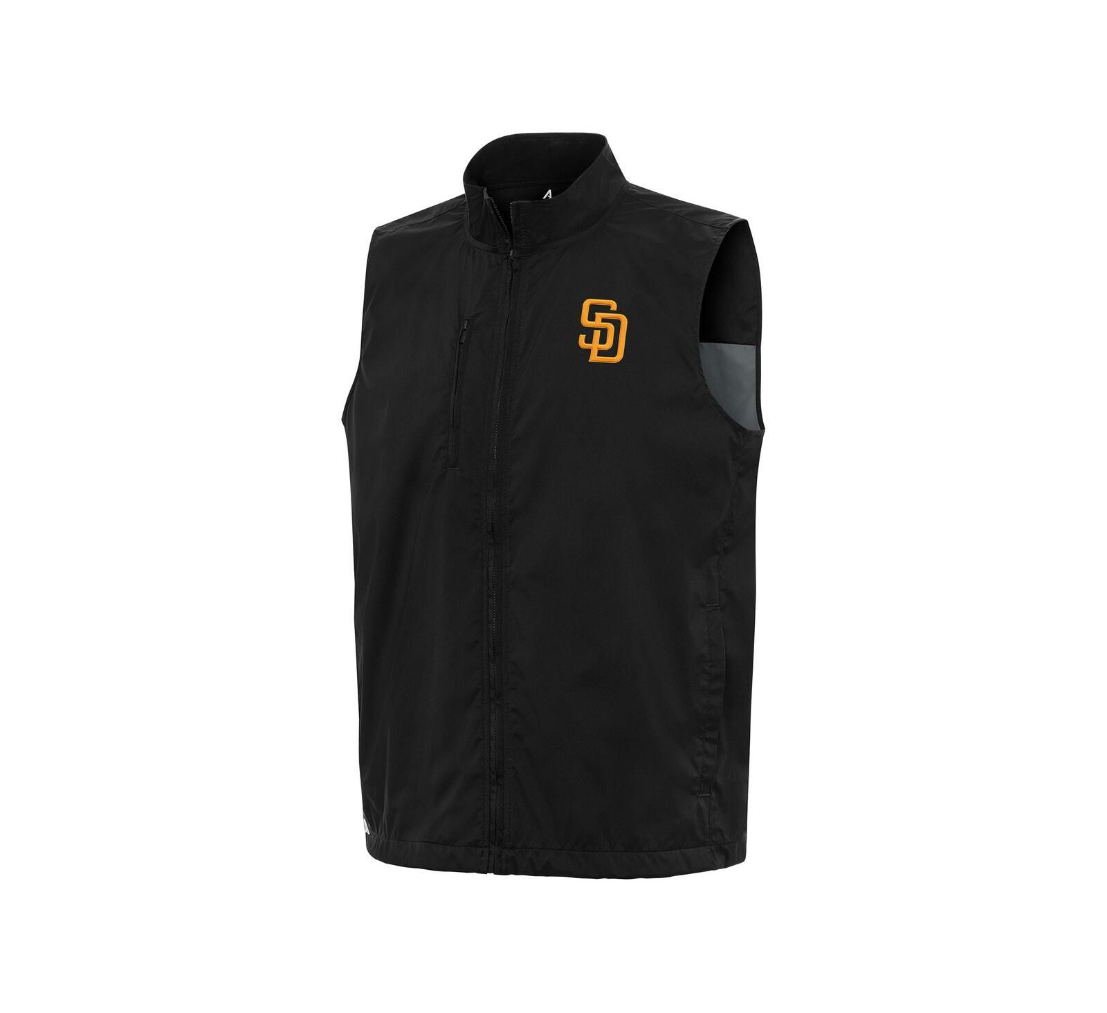 Мужской жилет Antigua Black San Diego Padres Brisk Full-Zip