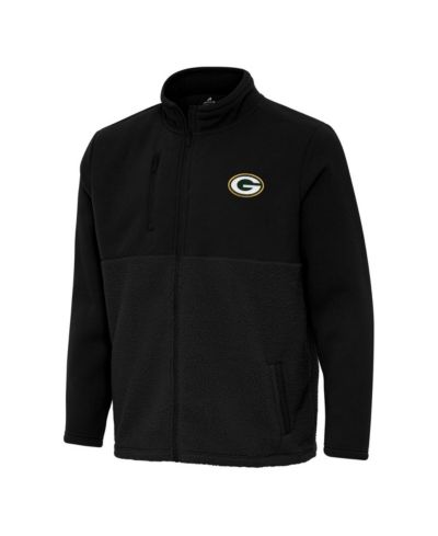 Мужская куртка Antigua Black Green Bay Packers с полной молнией