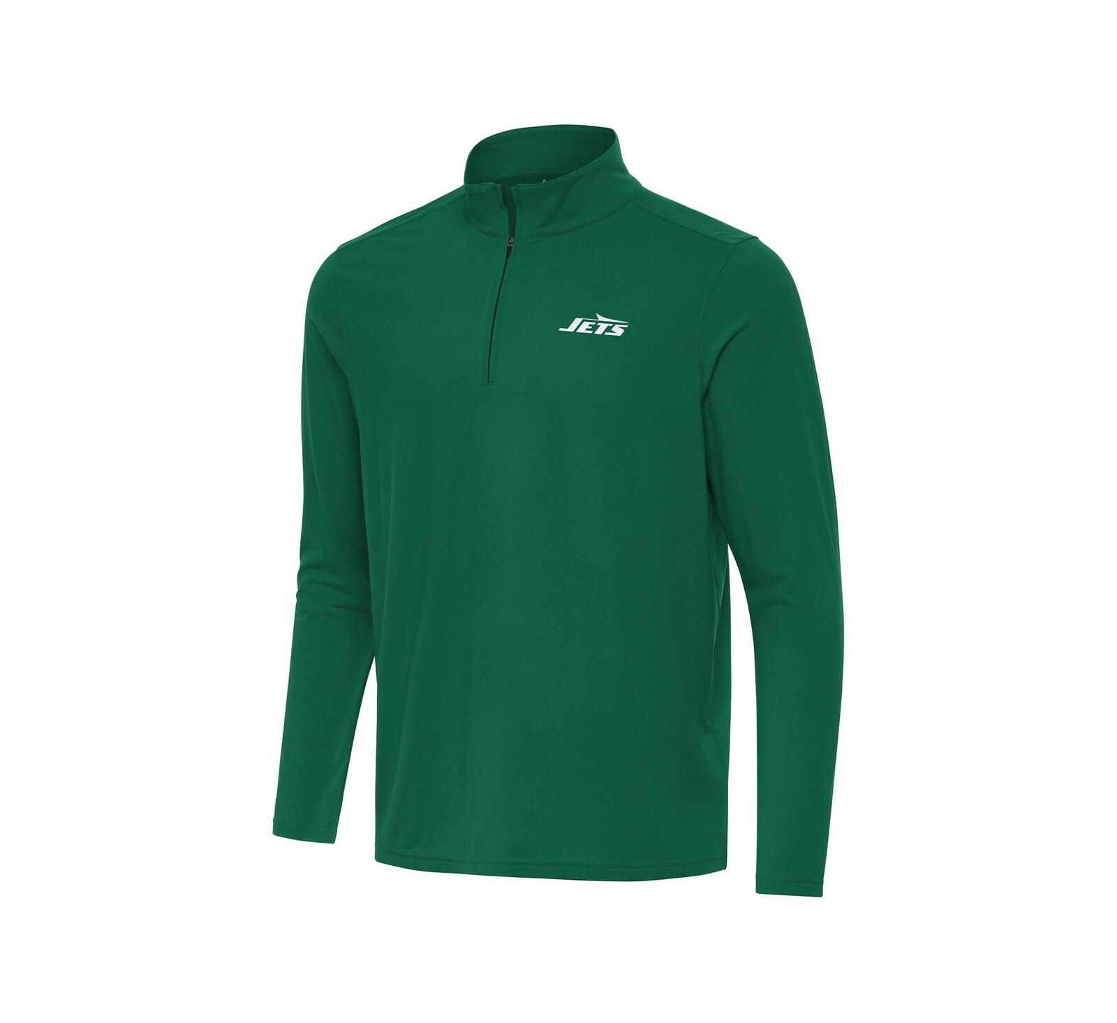Пуловер Antigua Men's Green New York Jets Intent Quarter-Zip