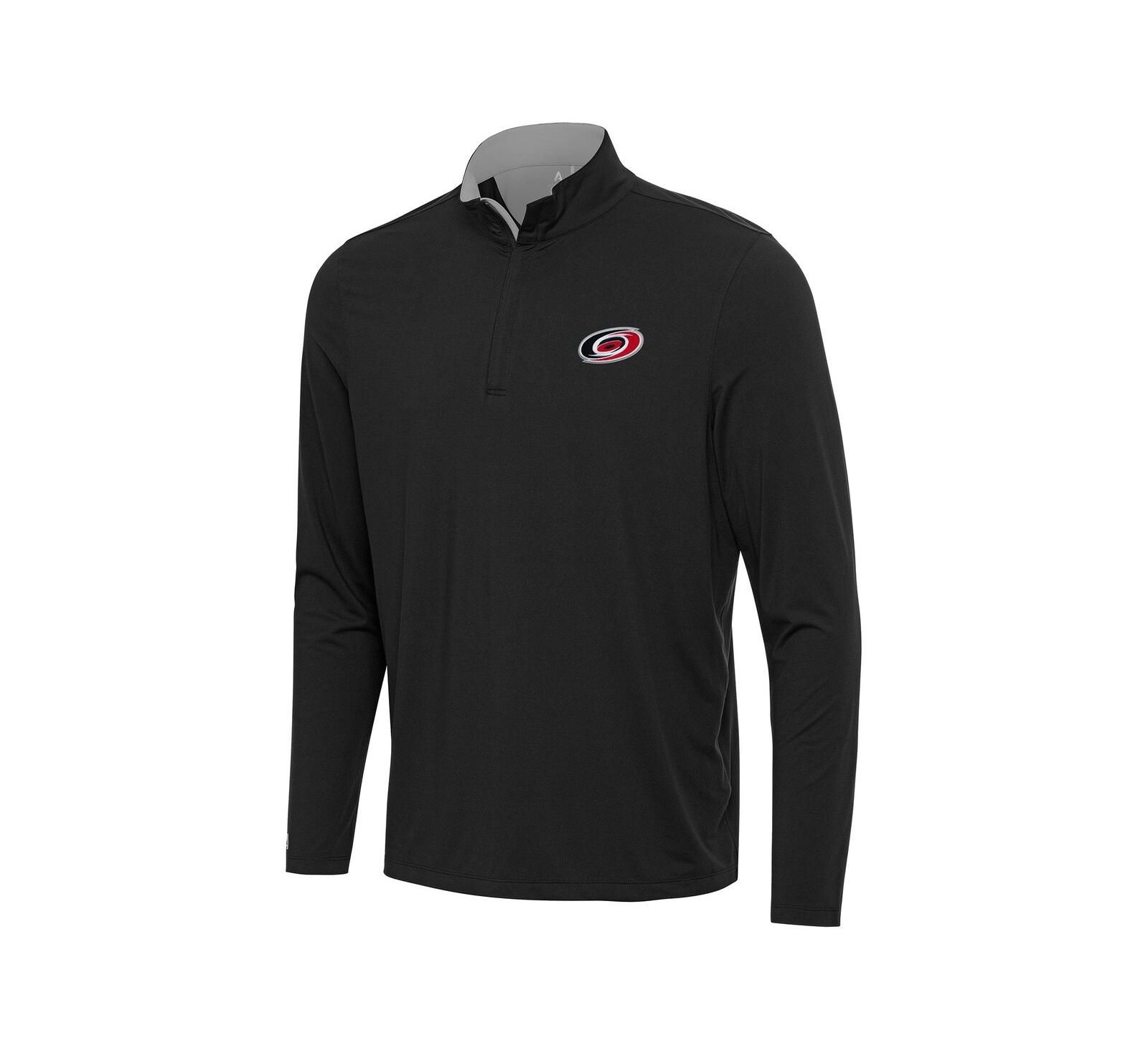 Мужская толстовка Antigua Carolina Hurricanes Content Quarter-Zip Pullover, Black/Gray