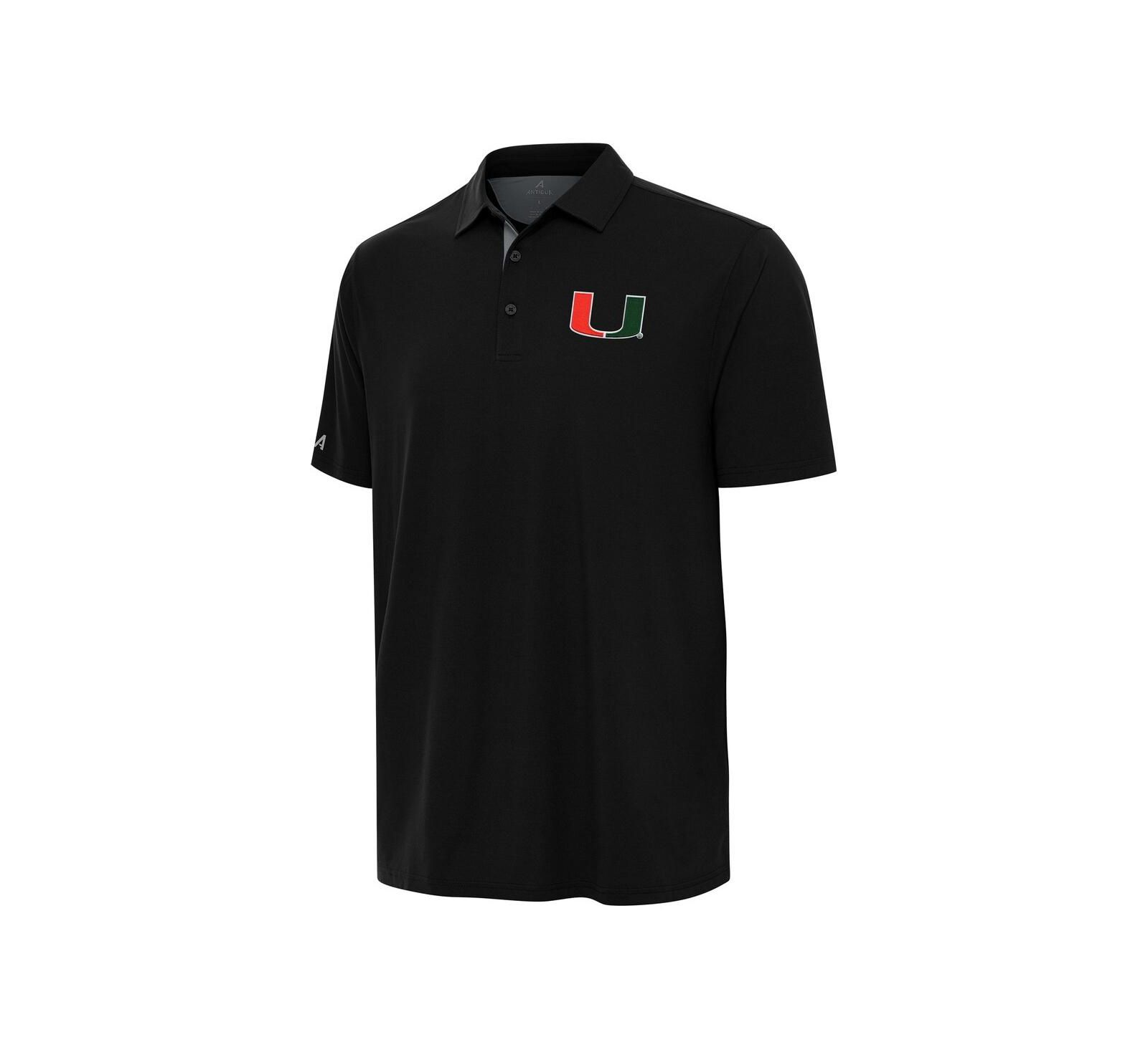 Мужская рубашка-поло Antigua Black Miami Hurricanes Era