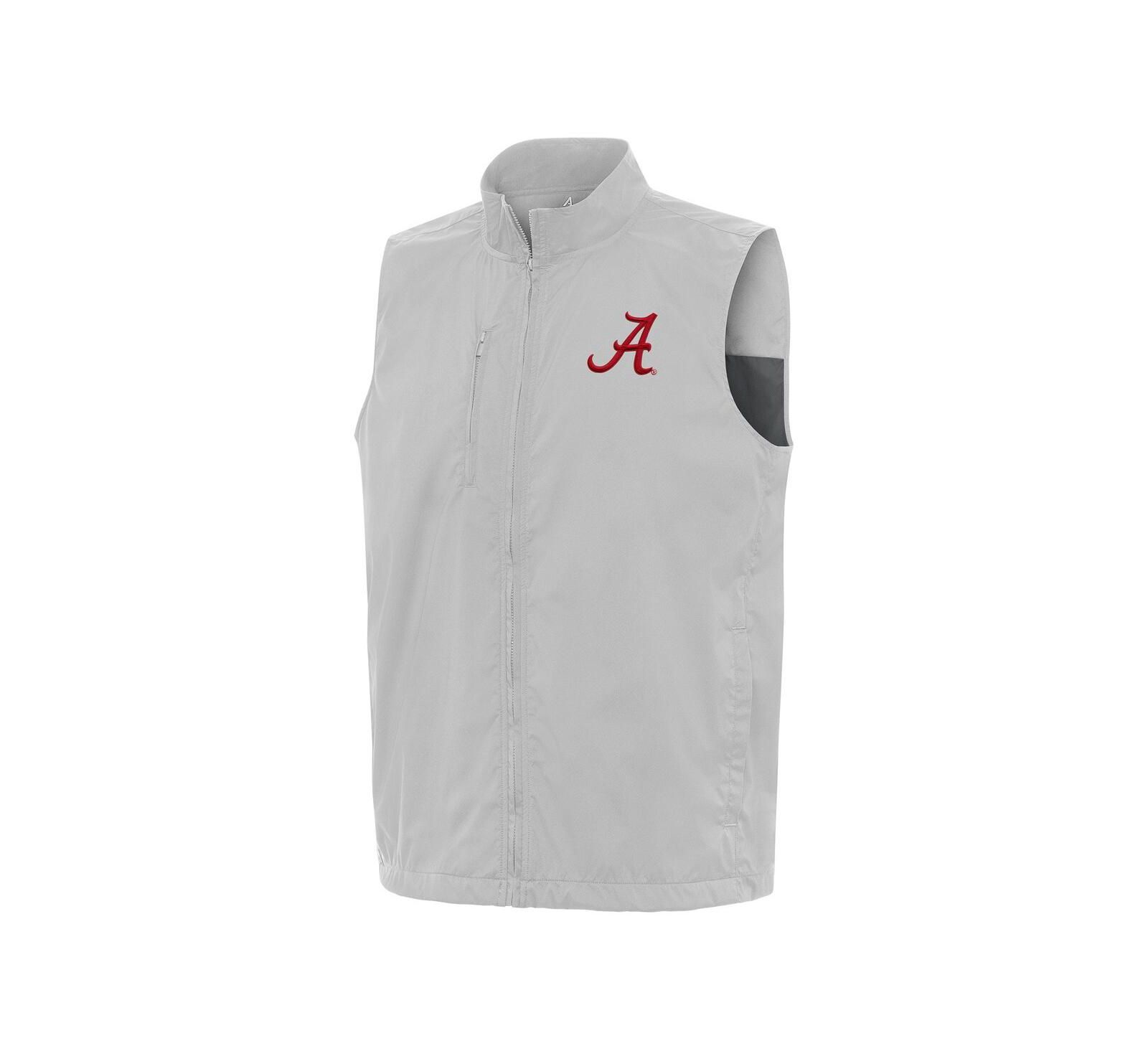 Antigua Men's Heather Gray Alabama Crimson Tide Brisk Full-Zip Vest