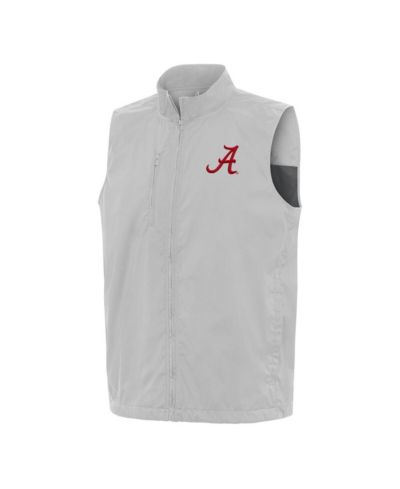 Мужской жилет Antigua Men's Heather Gray Alabama Crimson Tide Brisk Full-Zip