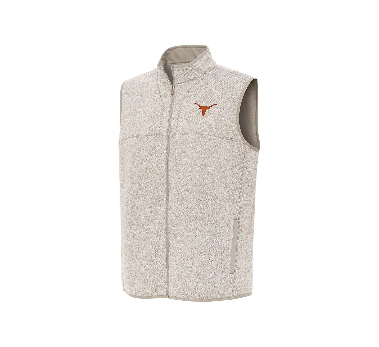 Antigua Мужской жилет Antigua Texas Longhorns Fortune Full-Zip, Oatmeal