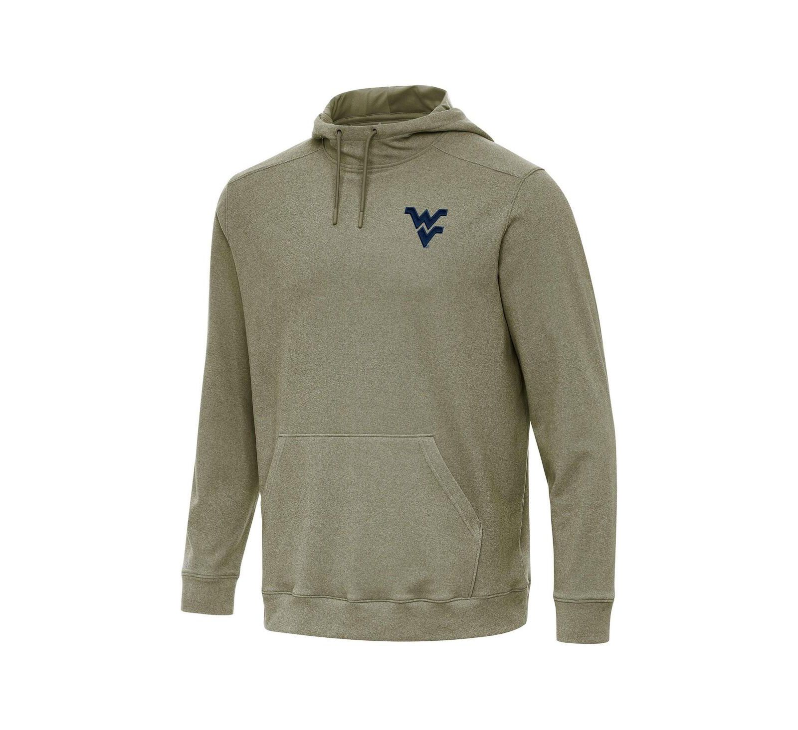 Antigua Мужской худи Cloud Pullover с логотипом West Virginia Mountaineers, Olive