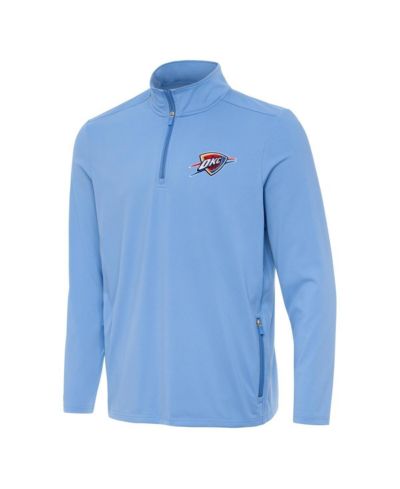 Мужская кофта Antigua Oklahoma City Thunder голубого цвета с молнией на четверть