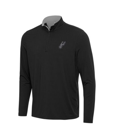 Antigua Men's Black/Gray San Antonio Spurs Content Quarter-Zip