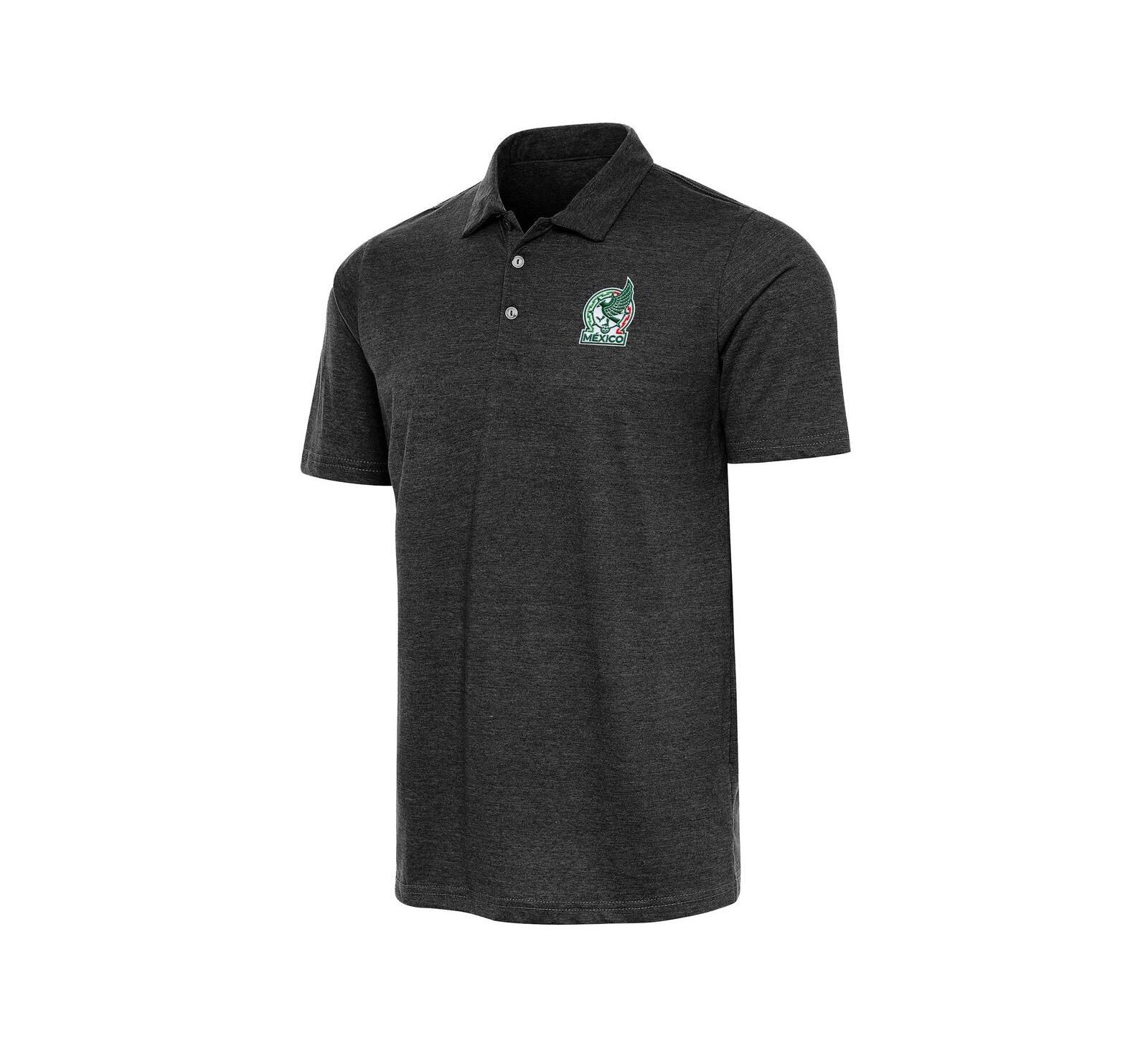 Antigua Men's Heather Black Mexico National Team Peak Polo Shirt