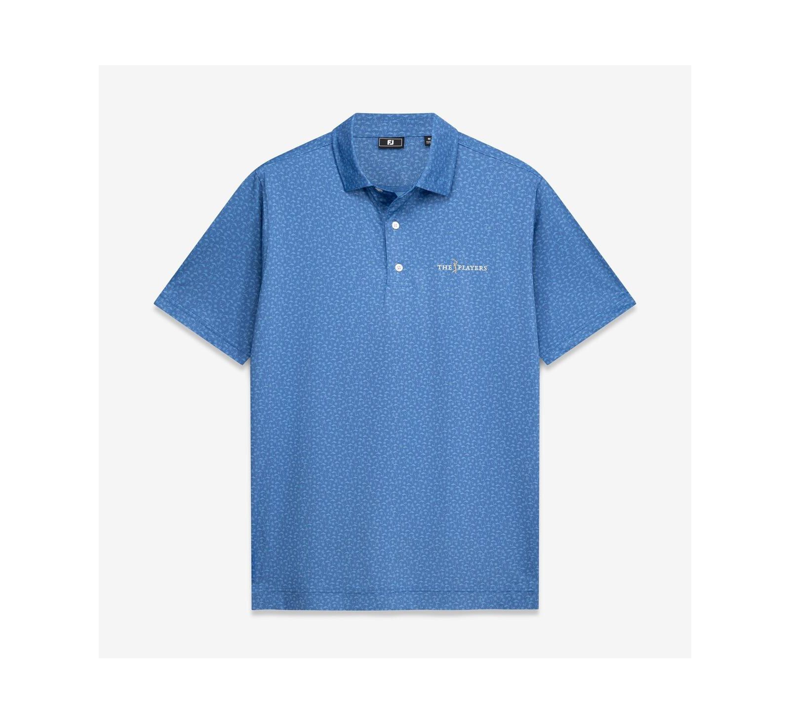 Мужская рубашка FootJoy Blue THE PLAYERS All Over Print ProDry Polo Shirt