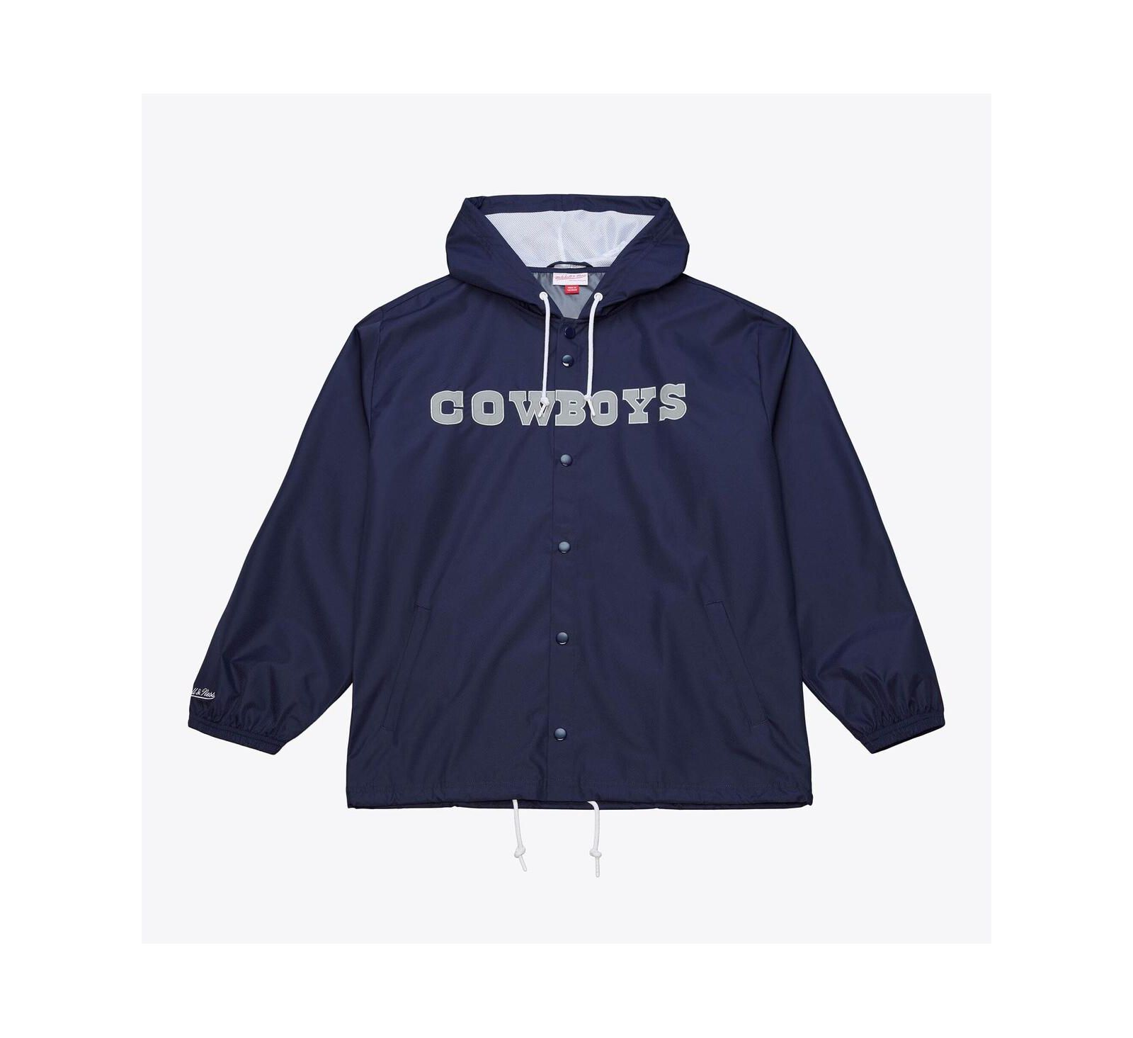 Мужская куртка Mitchell & Ness Dallas Cowboys Navy Full-Snap Hooded Coaches Jacket