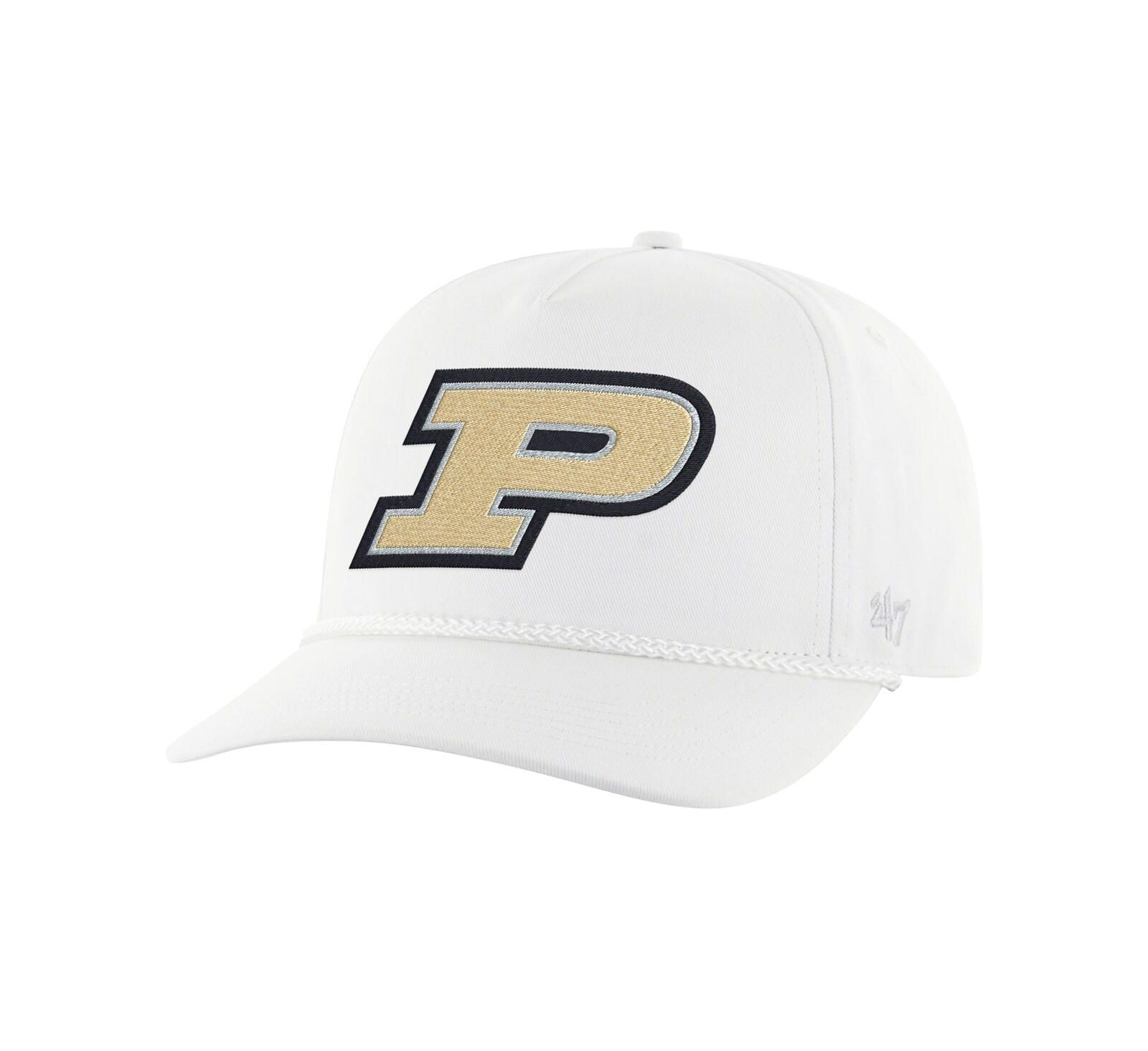 Мужская регулируемая кепка '47 Brand Purdue Boilermakers White Rope Hitch