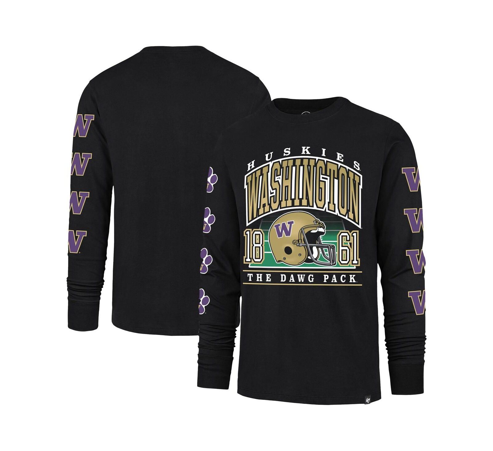 Мужская футболка '47 Brand Washington Huskies с длинным рукавом, черная
