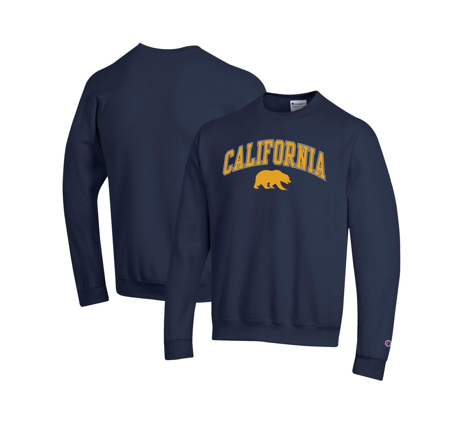 Champion Мужская флисовая толстовка Navy Cal Bears Arch Over Logo