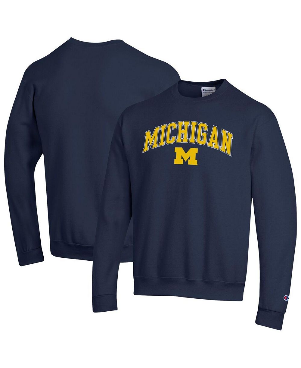 Мужской свитшот Champion Heather Charcoal Michigan Wolverines Arch Over Logo Pullover