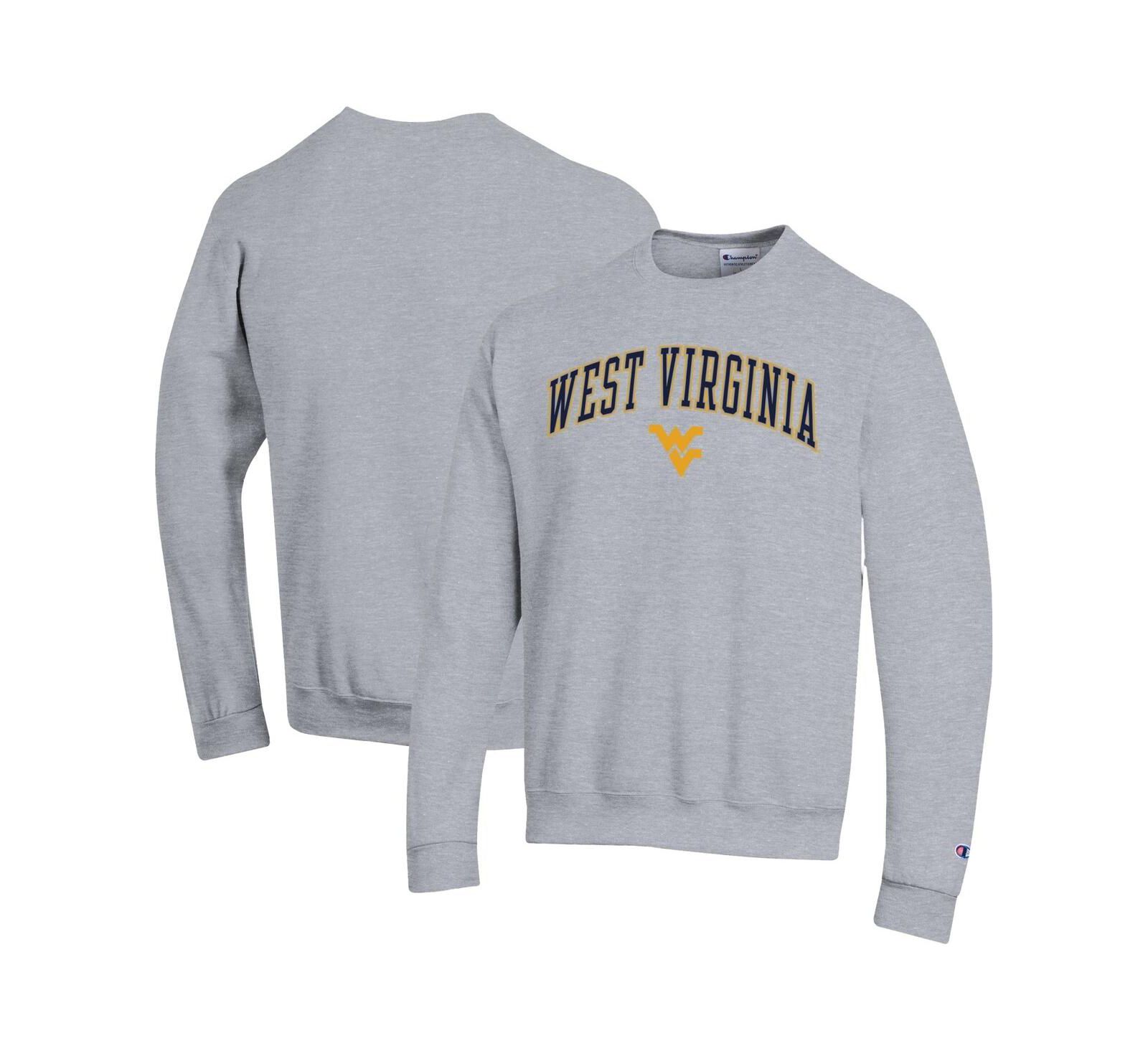 Мужская толстовка Champion West Virginia Mountaineers Arch Over Logo, серая меланж