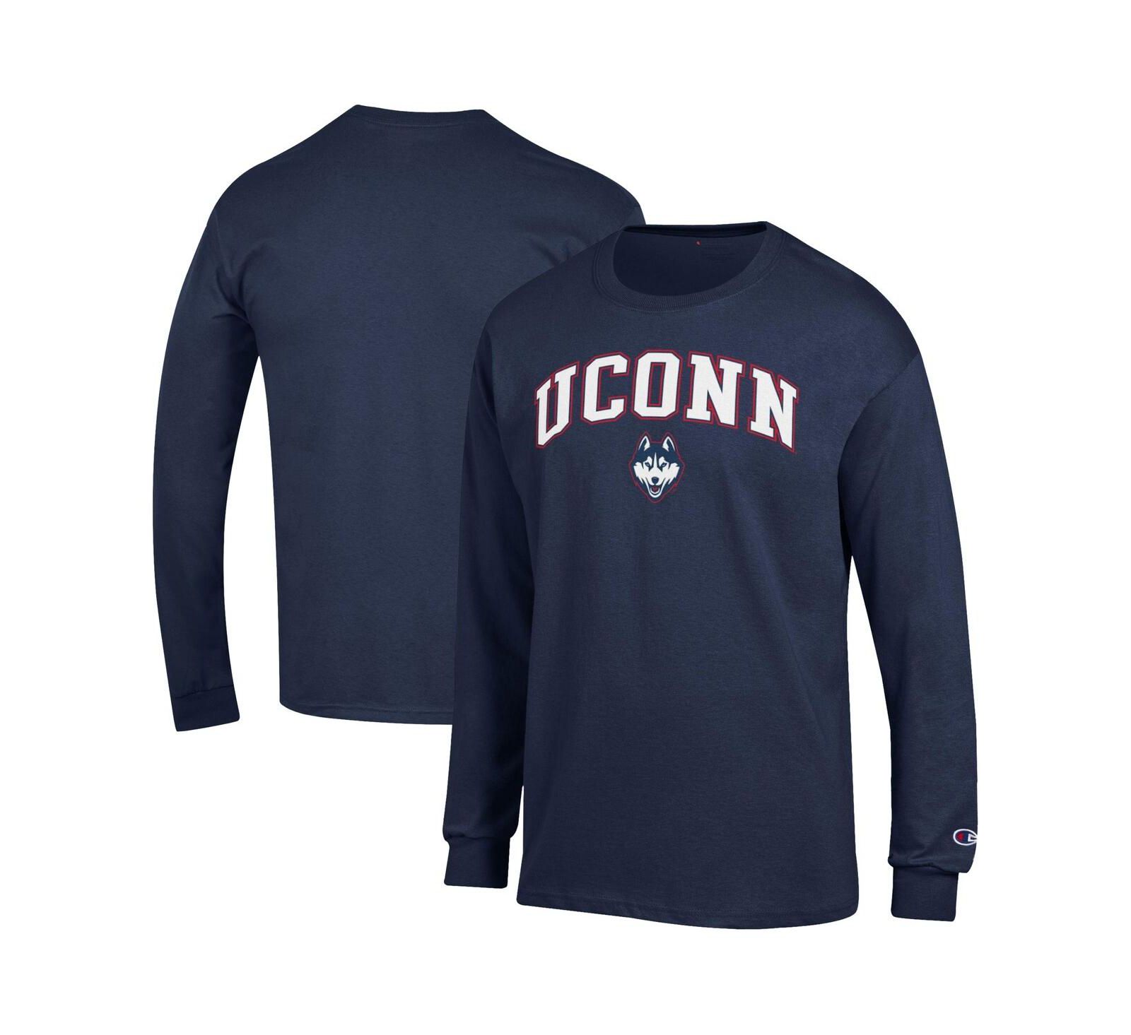 Мужская футболка Champion Navy UConn Huskies с длинным рукавом