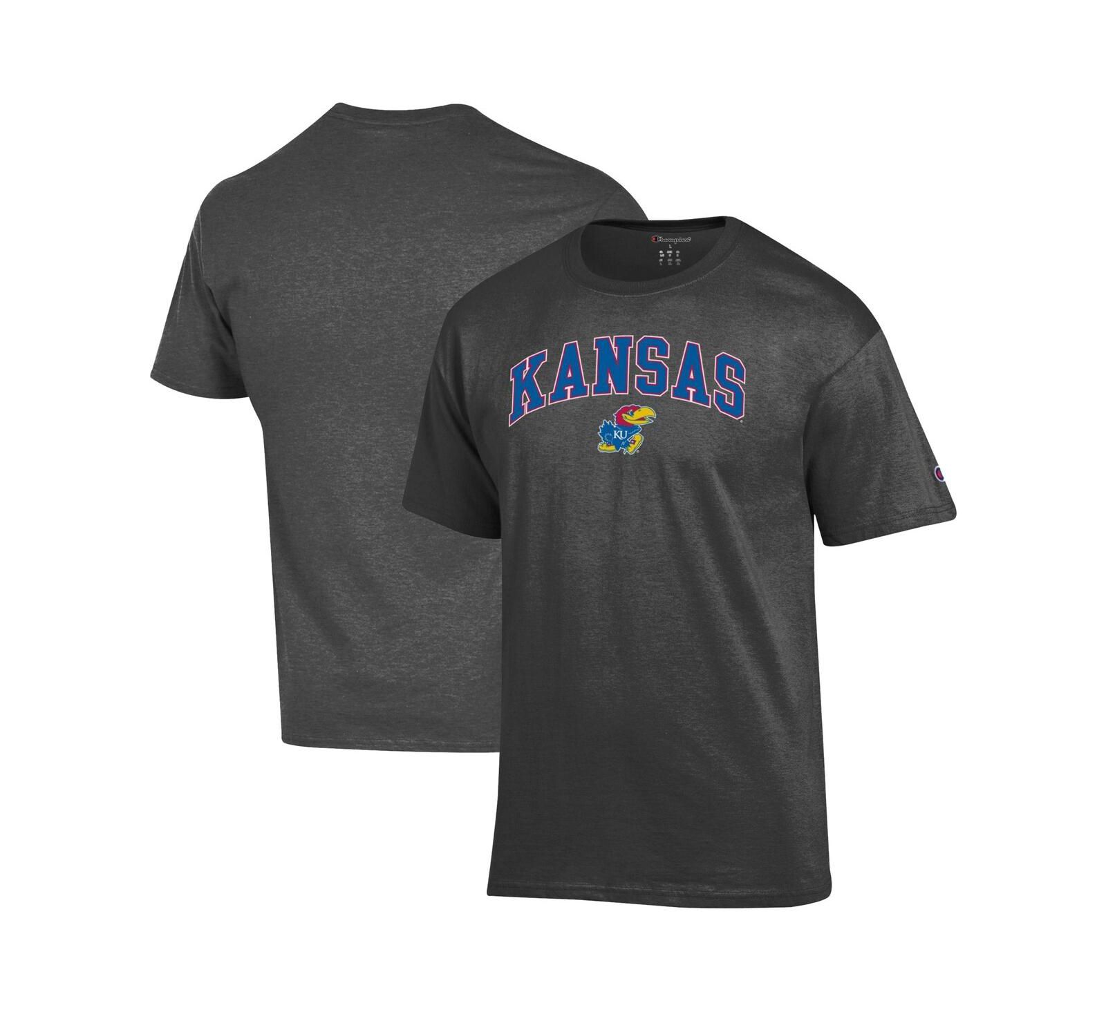 Champion Men's Charcoal Kansas Jayhawks Arched Logo T-Shirt