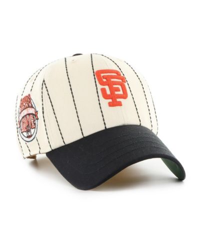'47 Brand x Rawlings Men's Natural/Black San Francisco Giants Pinstripe Clean Up Adjustable Hat
