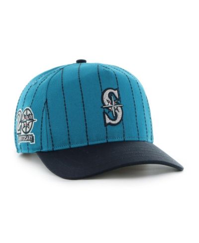 Мужская регулируемая кепка '47 Brand x Rawlings Seattle Mariners Pinstripe Hitch Teal/Navy