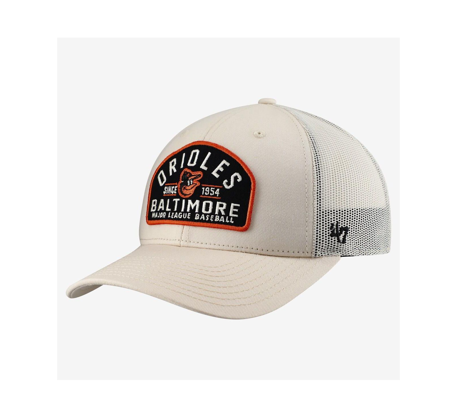 '47 Brand Men's Cream Baltimore Orioles Leland Adjustable Trucker Hat