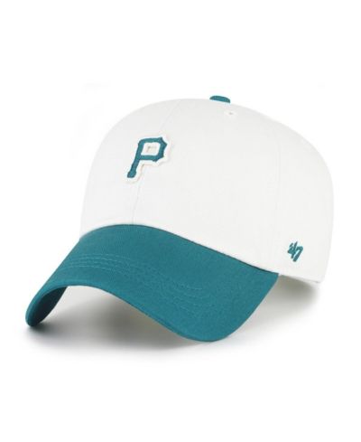 '47 Brand Men's White/Teal Pittsburgh Pirates Contemporary Tonal Clean Up Adjustable Hat