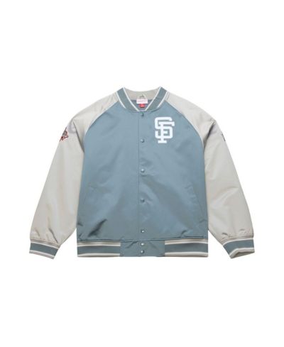 Mitchell & Ness Мужская атласная куртка на кнопках San Francisco Giants Thunderstorm Head Coach легкая