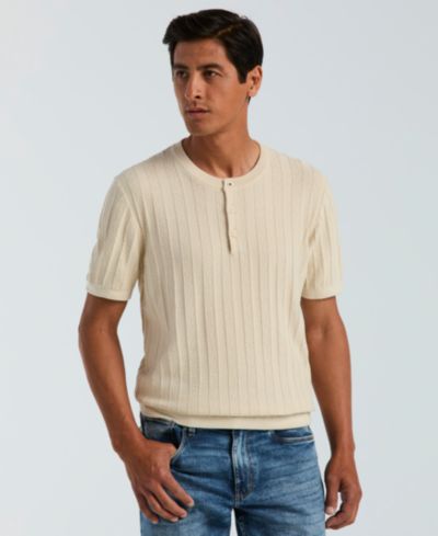 Perry Ellis Men's Cotton Stripe Crewneck Sweater