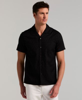 Perry Ellis Мужская рубашка с принтом Jacquard