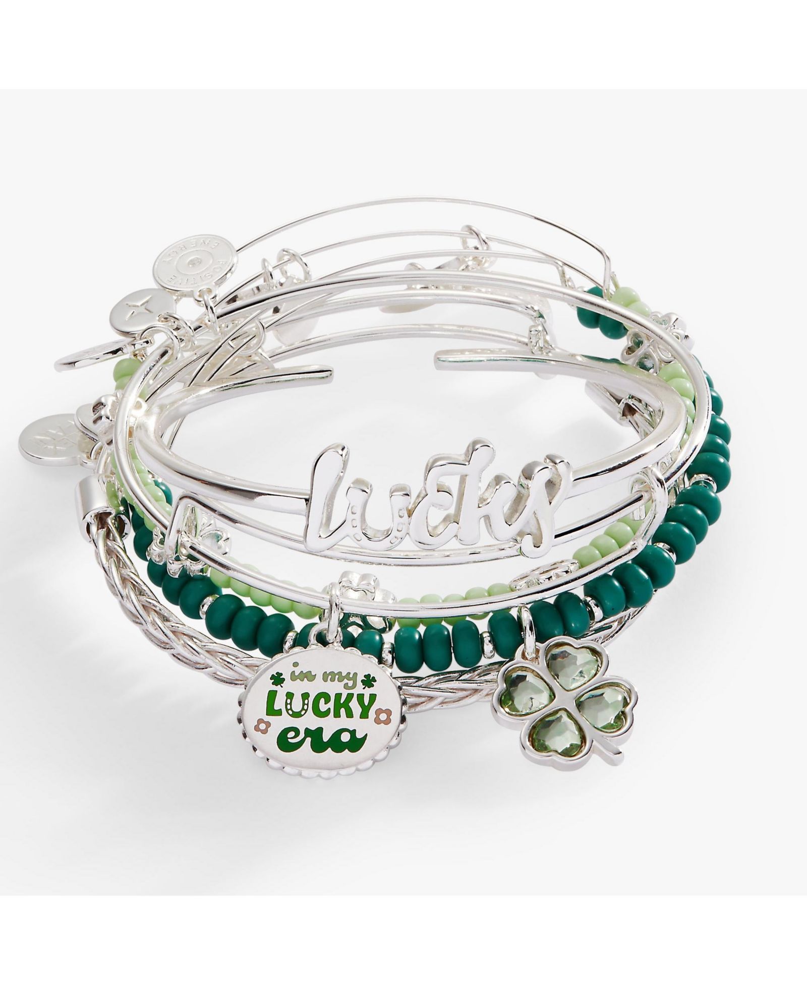 Alex and Ani  Set of 5 Lucky Four-Leaf Clover Bangle