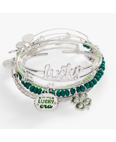 Alex and Ani  Set of 5 Lucky Four-Leaf Clover Bangle