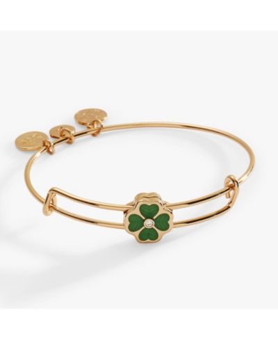 Alex and Ani Four-Leaf Clover Slider Charm Bangle