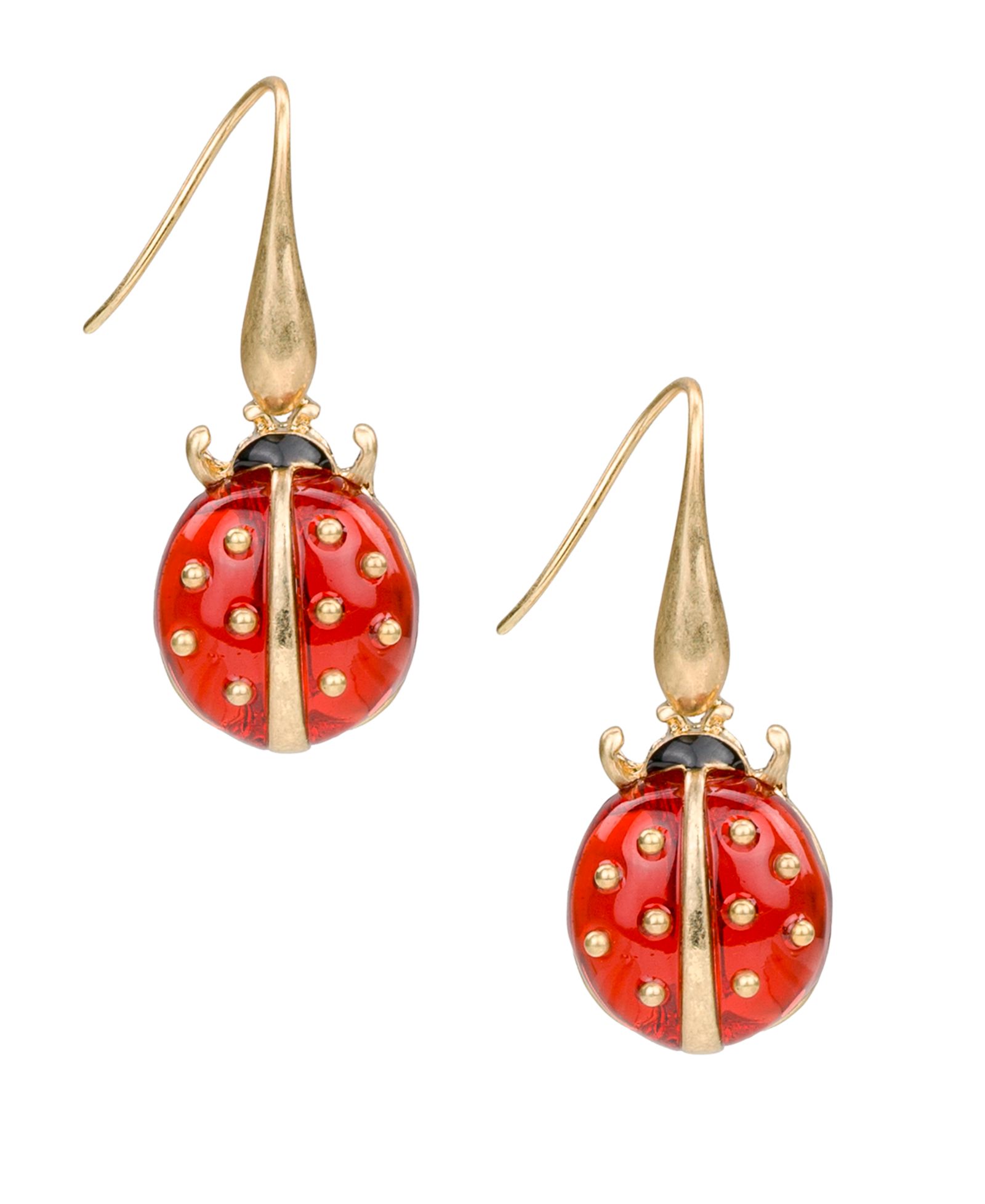 Серьги Patricia Nash Gold-Tone Ladybug в виде проволочного божьей коровки