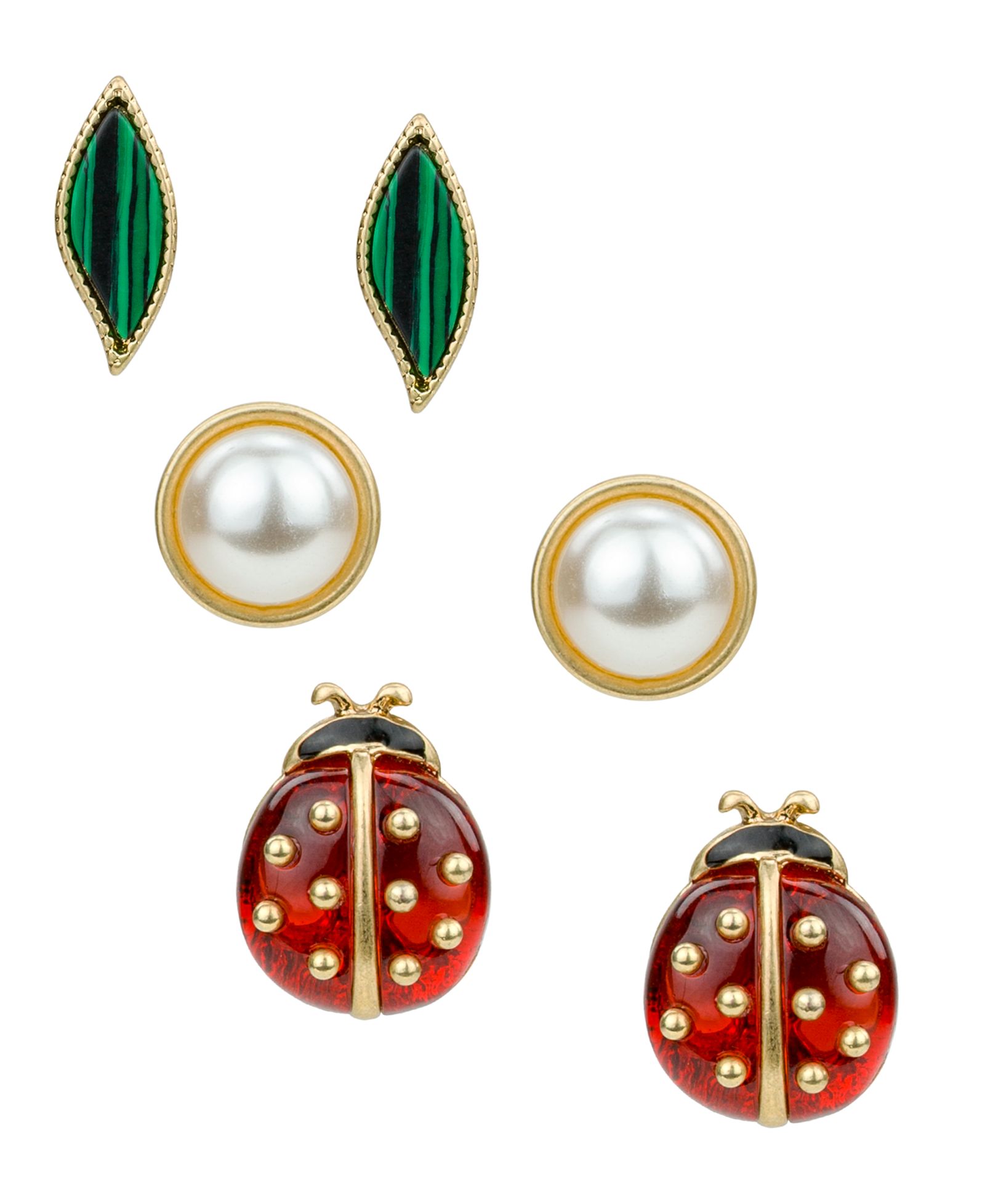 Patricia Nash набор сережек Ladybug Gold-Tone