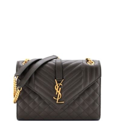 Pre-Owned Saint Laurent Medium Classic Monogram Envelope Satchel Mixed Matelasse Leather