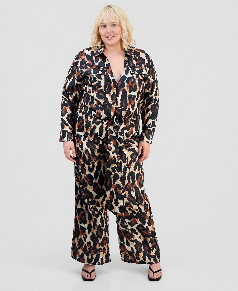 FULL CIRCLE TRENDS Trendy Plus Size Satin Shirt & Matching Pants Set