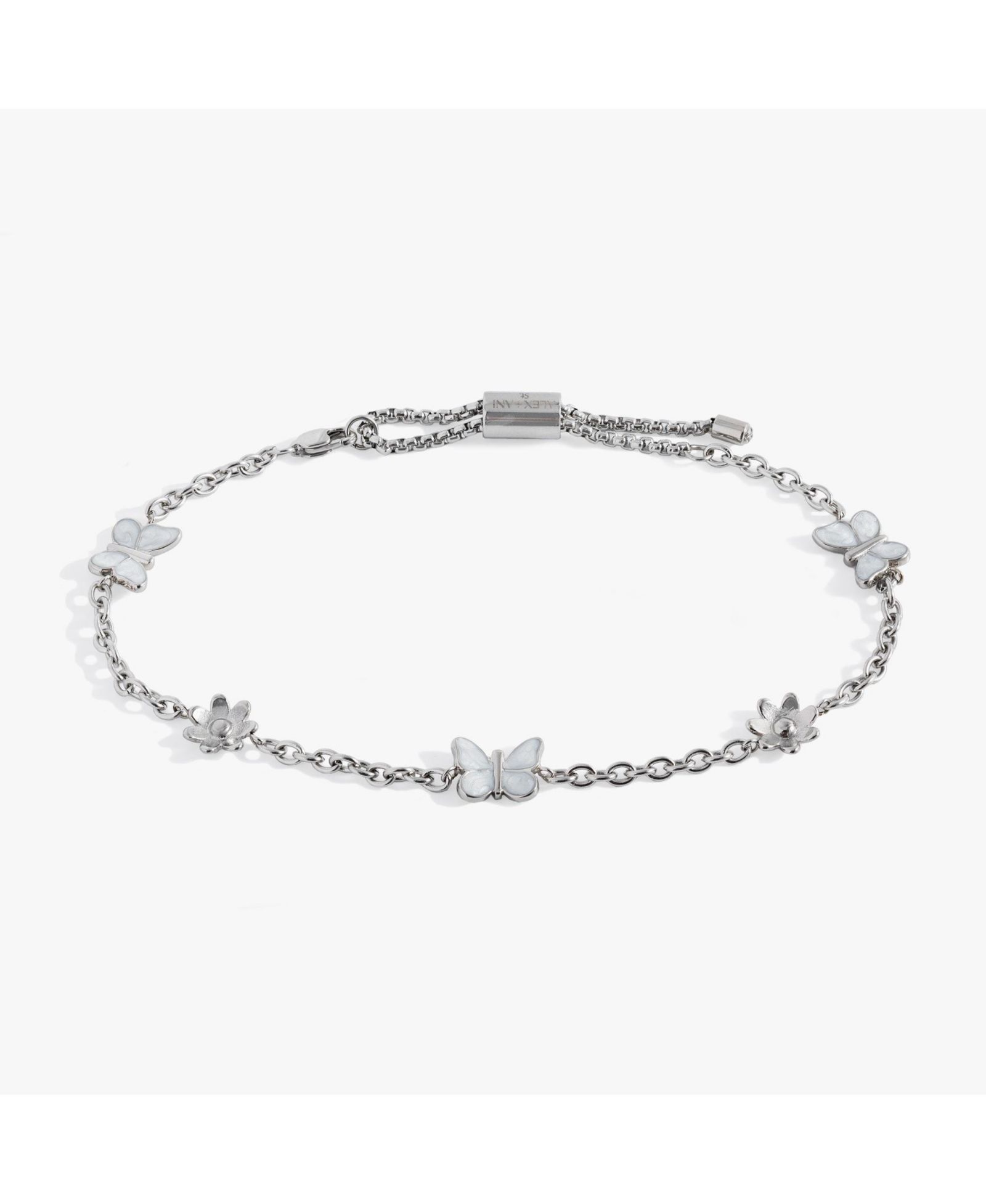 Браслет на ногу Alex and Ani Butterfly and Flower