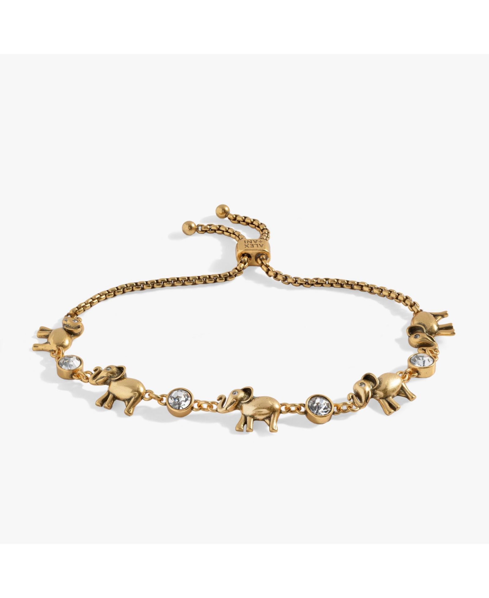 Браслет Alex and Ani Elephant Crystal Bolo