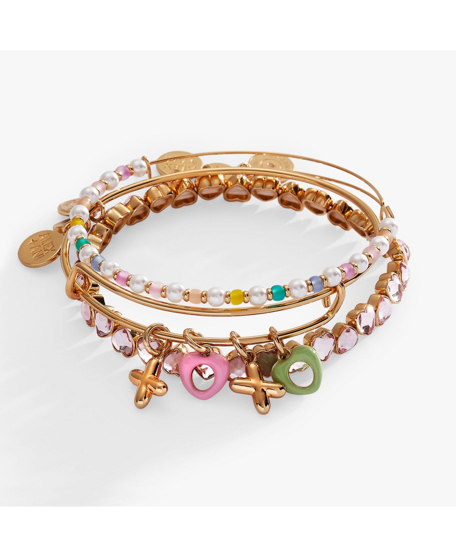 Набор браслетов Alex and Ani XOXO, 3 шт