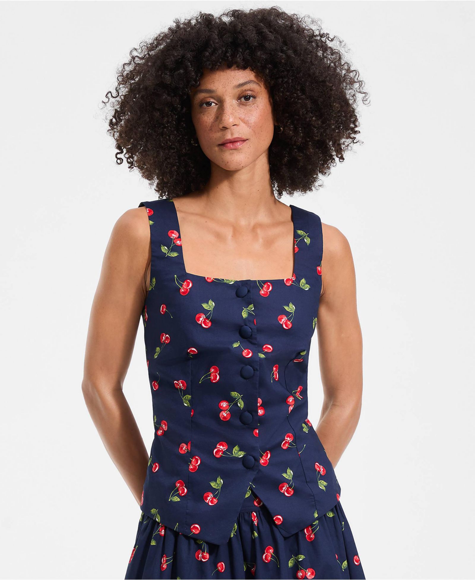Lands' End Women's Poplin Square Neck Vest