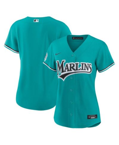 Женская джерси Nike Miami Marlins Alternate Stadium бирюзового цвета
