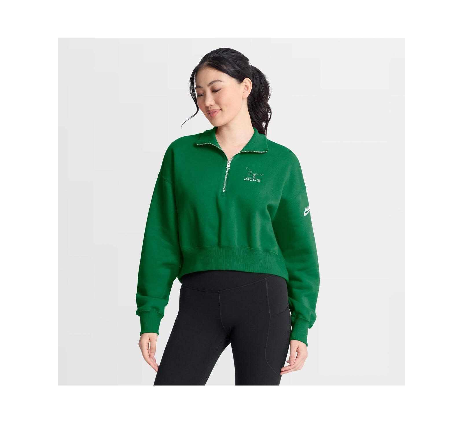 Женская флисовая толстовка Nike Philadelphia Eagles Phoenix, цвет Kelly Green, на молнии