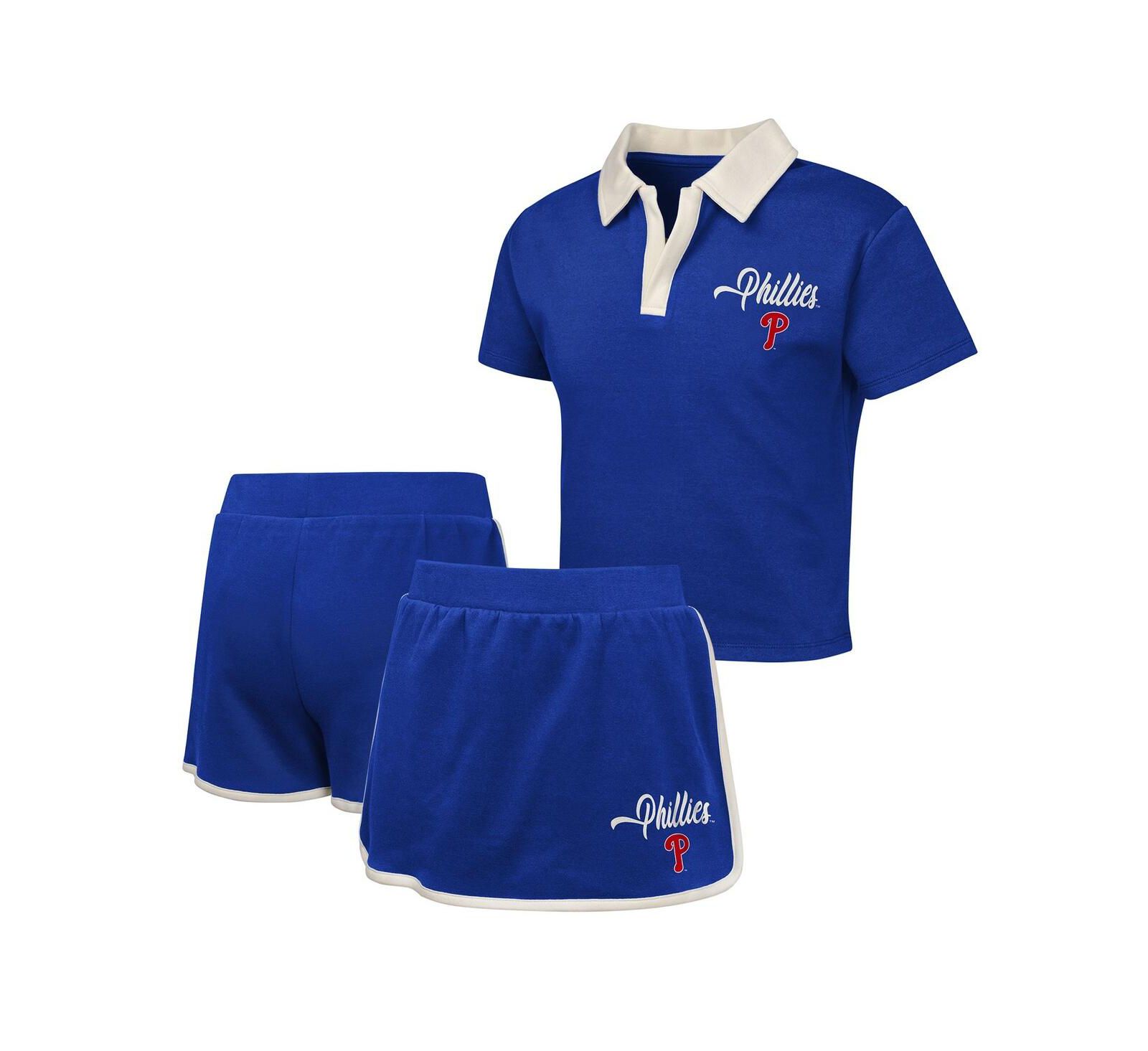Детский комплект из 2 предметов Outerstuff: рубашка-поло Johnny и юбка-шорты Philadelphia Phillies Royal