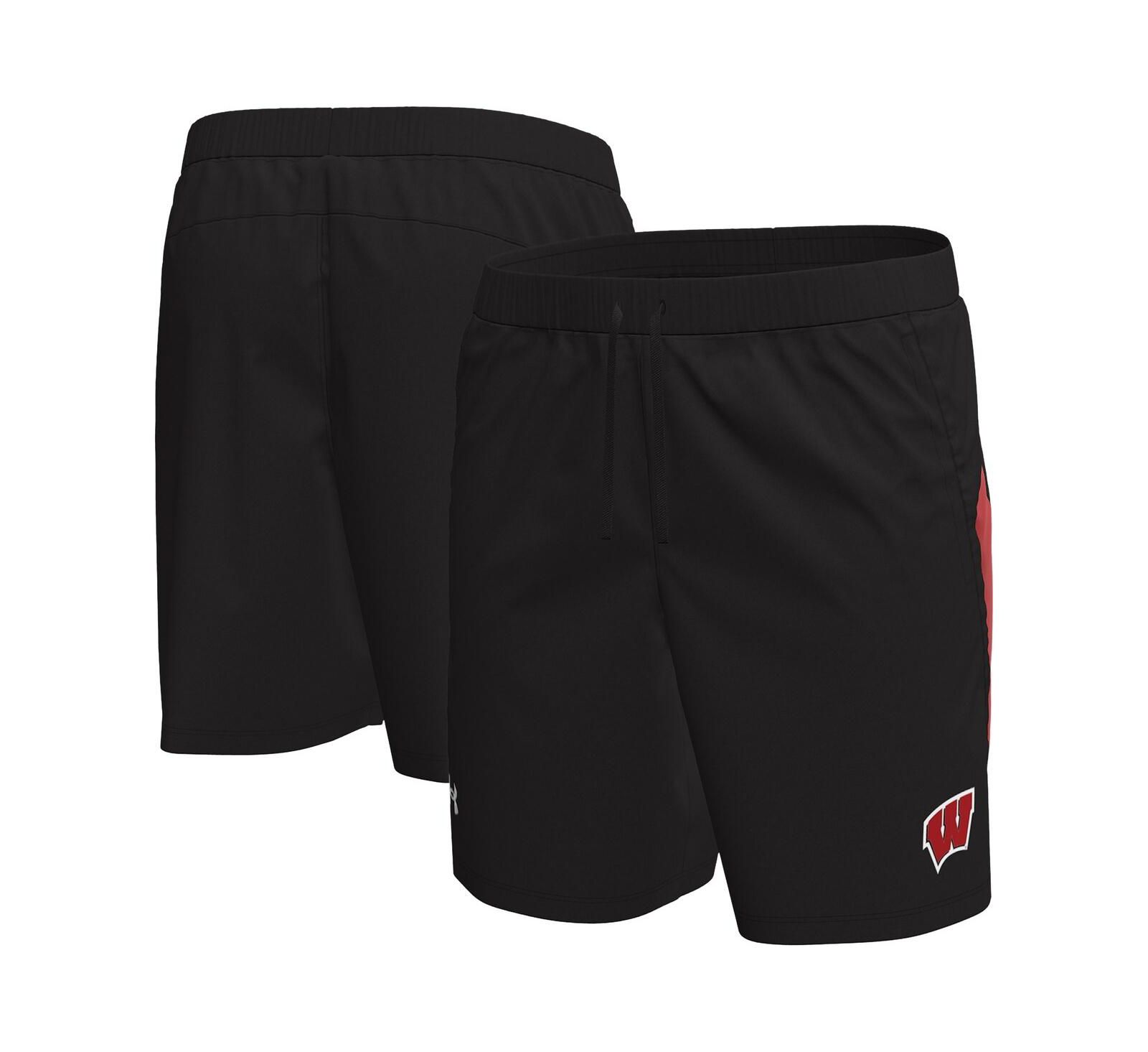 Under Armour Men's Black Wisconsin Badgers Woven Shorts