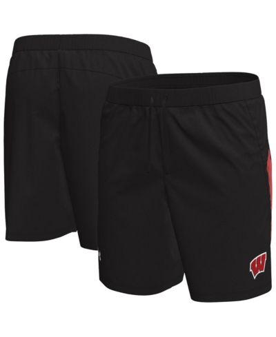 Мужские шорты Under Armour Black Wisconsin Badgers Woven