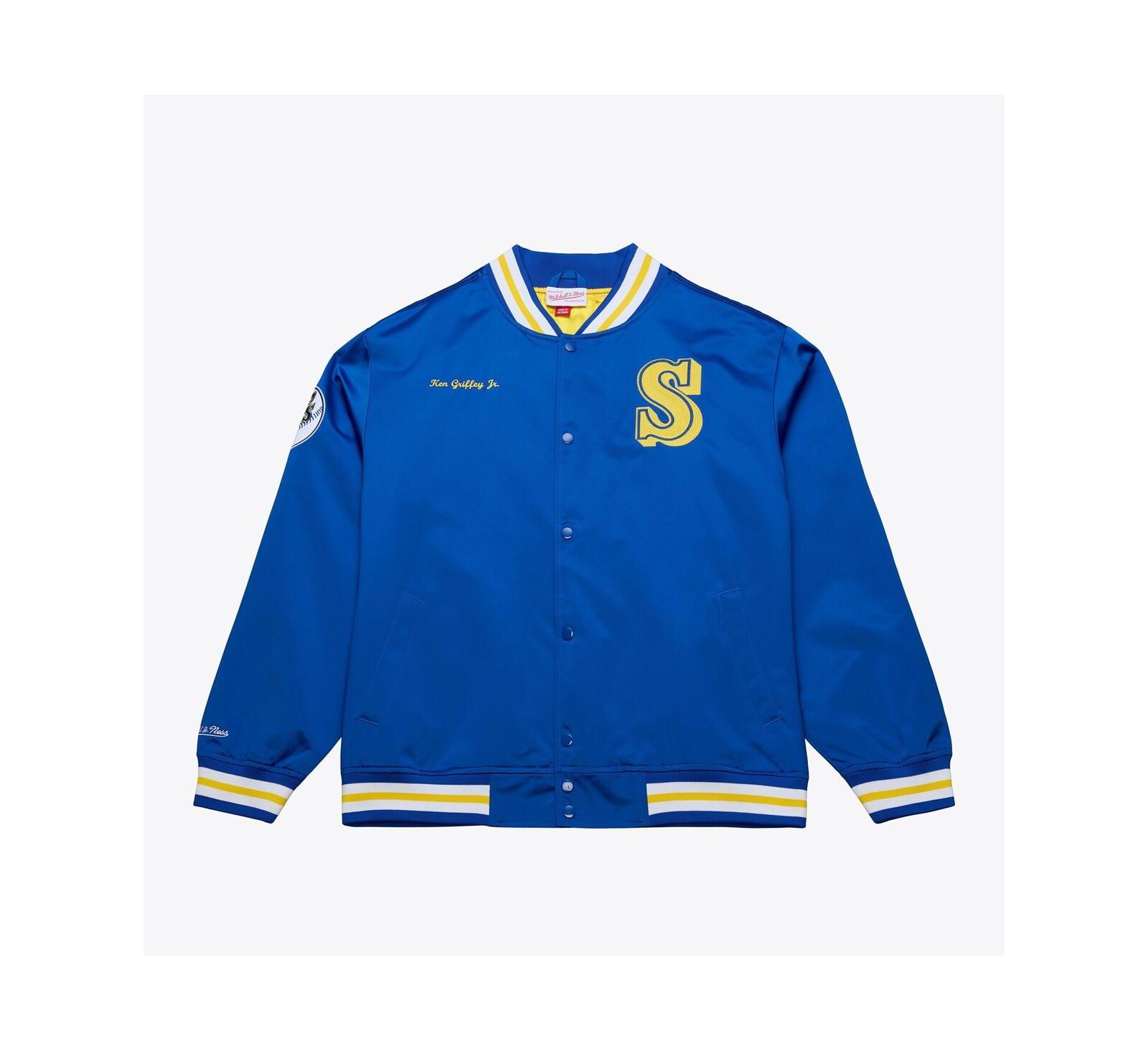 Mitchell & Ness Men's Ken Griffey Jr. Royal Seattle Mariners Legends Collection Lightweight Satin Full-Snap Jacket